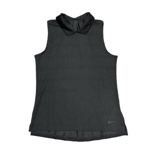 3/$25 Nike Solid Black Sleeveless Collared Perforated Tank Top